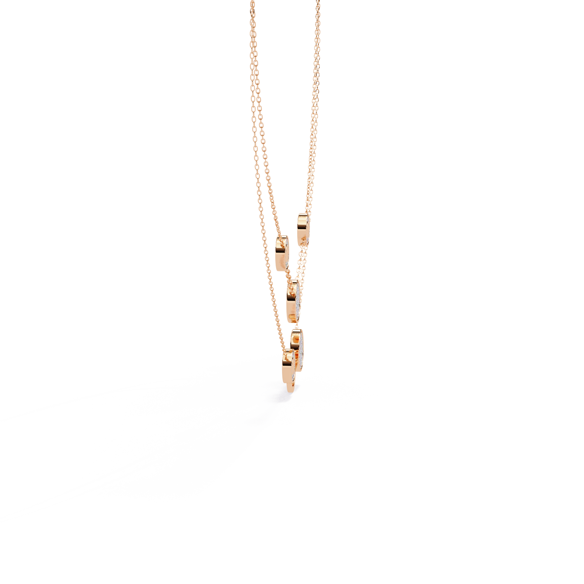 Solitairekart 0.44ct Layered Circle Natural Diamond Necklace-HI Color, VS-SI Clarity